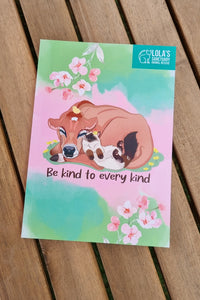 This practical A5 notebook is spreading a simple but strong message of animal welfare and equality.