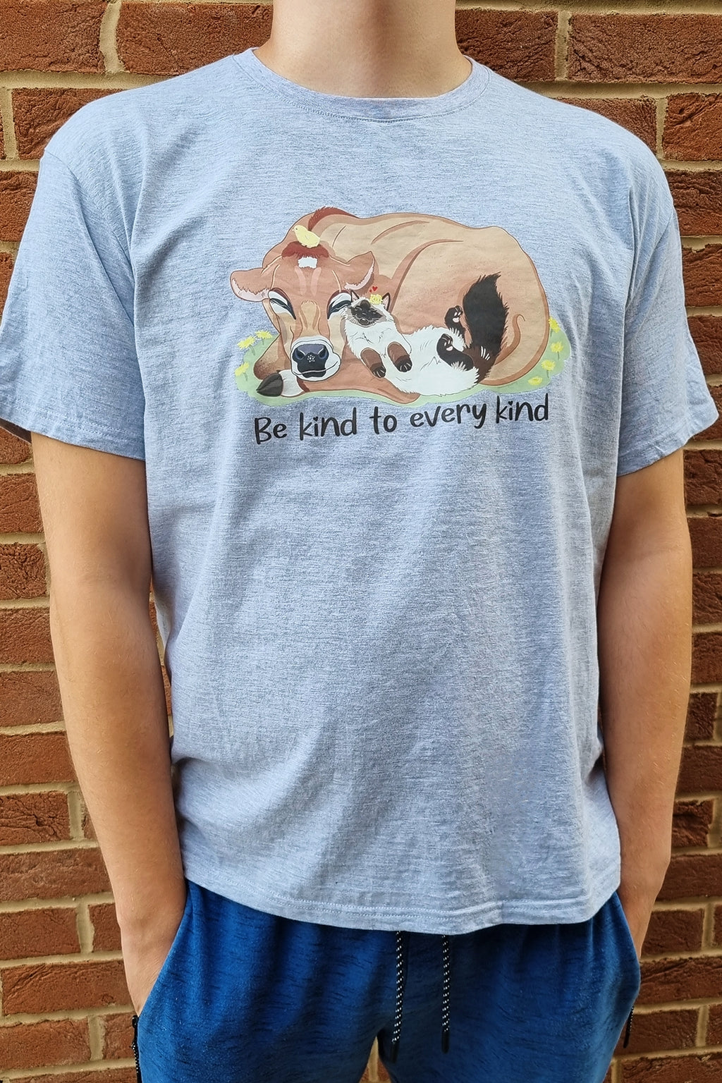 This tee is part of our vegan clothing range and brings awareness to our animal rescue's main goal which is animal welfare.